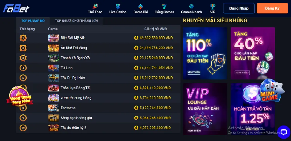 Hình ảnh minh họa sự đa dạng các trò chơi tại 18bet code bao gồm thể thao, casino, nổ hũ